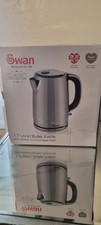 Swan Classic Cordless Jug Kettle, Polished Stainless Steel, 1.7L, 2200W 