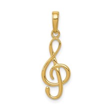14k Yellow Gold Treble Clef