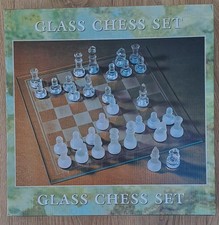 Boxed Glass Chess Set In