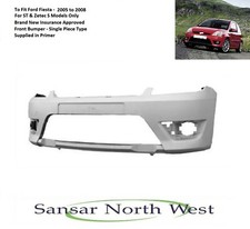 For Ford Fiesta ST & Zetec S - Front Bumper One Piece Type - Primed - 2005>2008