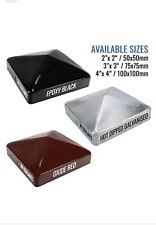 10 caps METAL FENCE POST CAPS | Oxide Red / Zinc Dip Galvanised / Epoxy Black