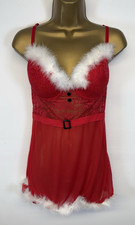 Secret Possession Babydoll Chemise Dress Red Sexy Santa Underwired Size 36D