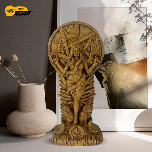 Lilith statue with owls - lilith,