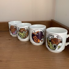 1970s Beefeater English Ironstone Bull Cups x 4 Very Rare