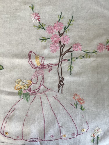 1940s linen cushion - 1940s, cover