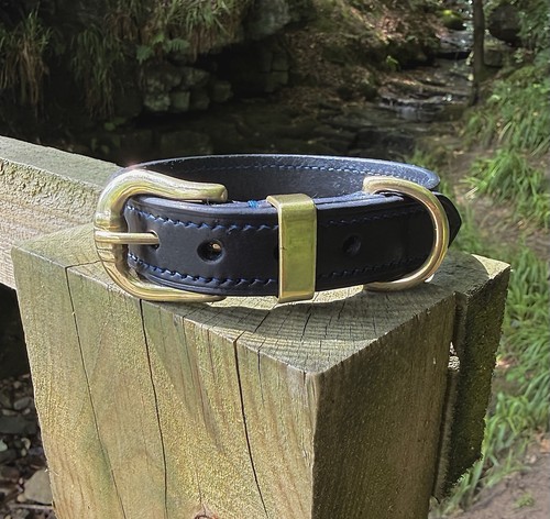 Handmade black leather dog - handmade,