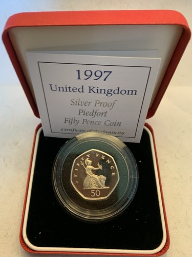 1997 silver proof piedfort 50p - proof,
