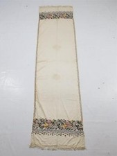 Vintage Hand Embroidered Floral Border Fabric Panel 200x55cm