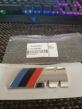 Orginal BMW M Sport Badge 1pcs Rear Boot Gloss silver  73 x 27mm self adhesive