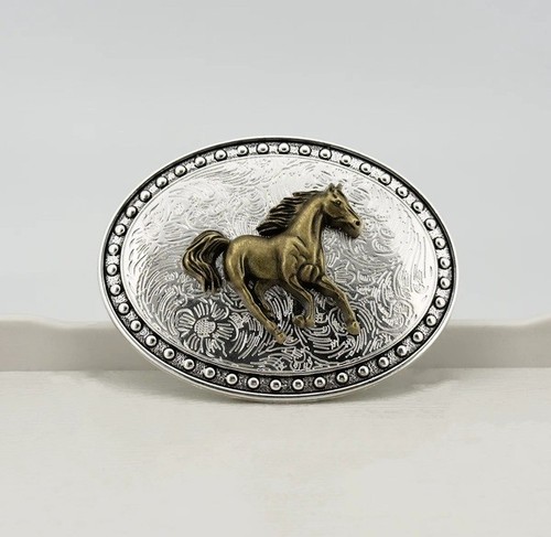Western horse belt buckle zinc - horse,
