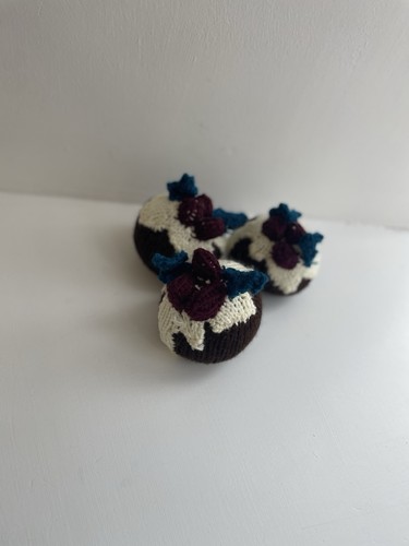 Knitted christmas puddings - knitted,