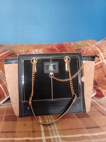 Black beige river island bag - beige,