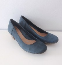 Clarks Teal Suede Shoes UK 4 Cushion Plus Low Heel 