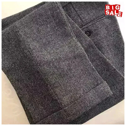 Men retro tweed high - men's, high-waisted