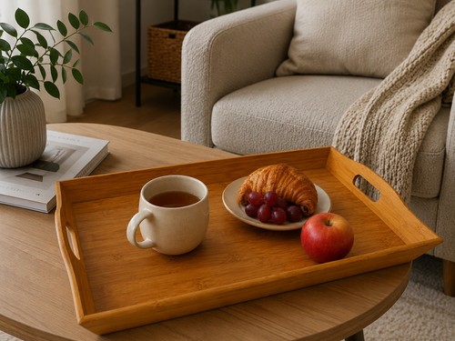 Bamboo serving tray with - bamboo,