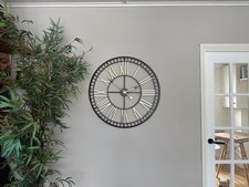 Large Modern Skeleton Wall Clock Roman Numeral 30 inch