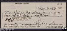 MADONNA Signed Cheque / Check