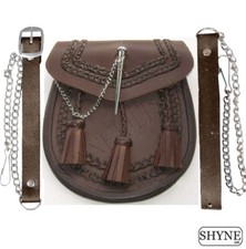KILT SPORRAN BROWN LEATHER