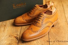 Loake Design Fearnley Tan Brown Leather Oxford Brogue Shoes Men's UK 7 F US 8