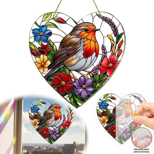 Robin bird flowers heart - robin,