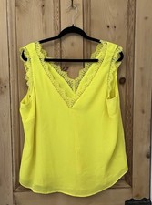 VERY yellow CAMI vest TOP Sleeveless Plus Size 18 Beach Holiday Plain Smart neon