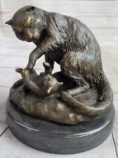 ART DECO BRONZE CAT AND BABY