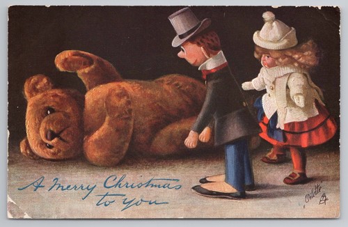 Postcard tuck teddy bear - tuck's,