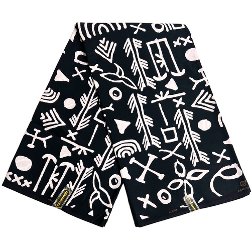 Black white ankara african - black, wax