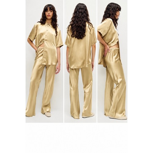 Silk laundry wide leg - silk,