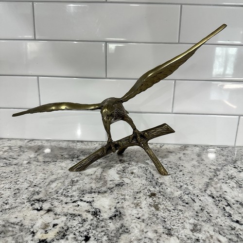 Large brass eagle hawk branch - large,