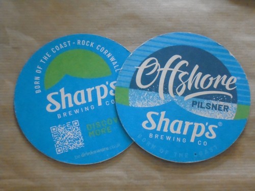 Sharps brewery beermat - brewery,