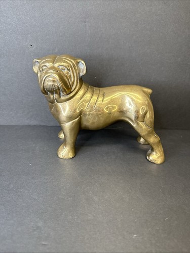 Brass bulldog paperweight - brass,