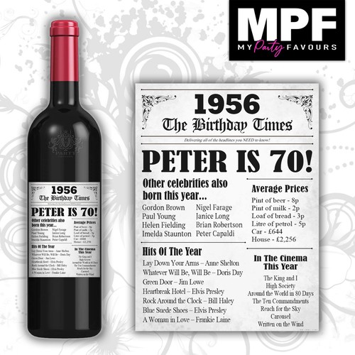 Personalised 1956 70th