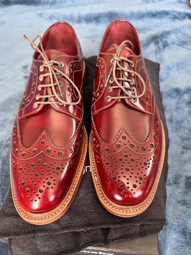 Loake men plum polished brogue - polished,