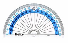PACK OF 10 Helix Clear Protractor 180 Degree Angle Measure 10cm