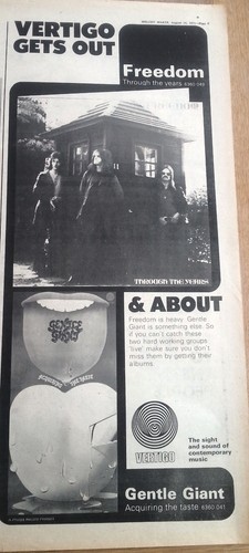 Vertigo label gentle giant - label:,