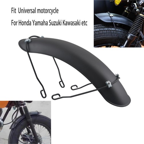 Black retro front fender - black,