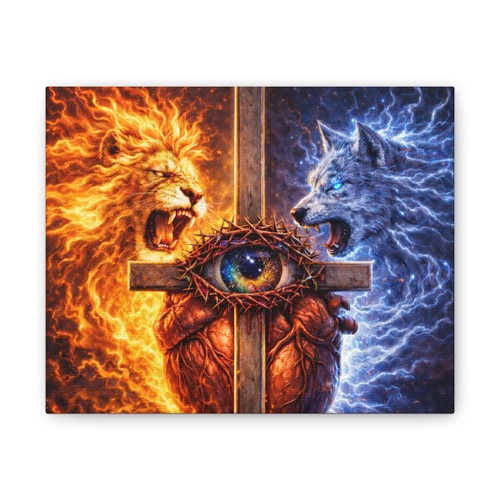 Lion and wolf flame - lion,