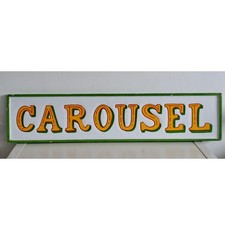 Fairground Carousel Ride Wooden Sign Carved Hand Painted Wall Hanging