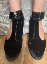 JAEGER Linden Women’s Shoes Navy Blue Suede Gold High Heel Stiletto Size 40