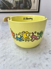 Keith Haring Ramen Noodle Bowl. Yellow Ceramic. Artestar.