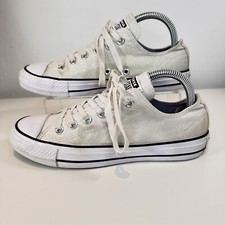 Converse All Star White Silver Glitter Trainers Sneakers Size UK 5 Women’s