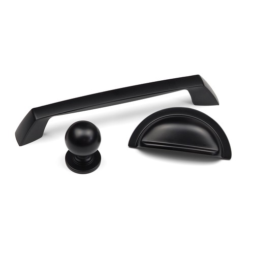 Black kitchen cupboard handles - black,