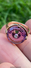 9ct rose gold TGGC heavy Amethyst and diamond ring