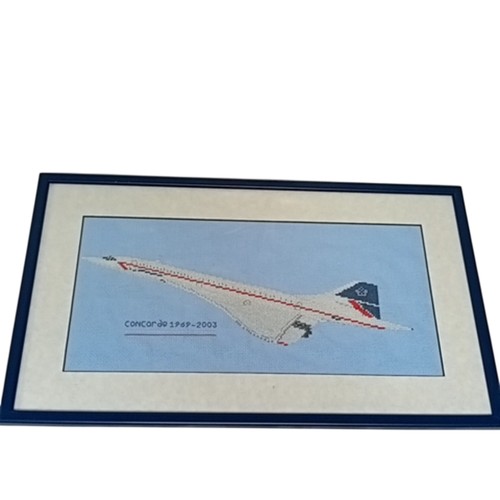 Concorde cross stitch framed - stitch,