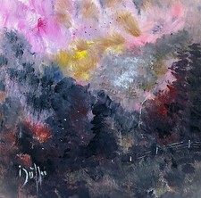 "SHROPSHIRE HILLS COTTAGE-WELSH BORDER 1970." AN ORIGINAL VINTAGE PAINTING.