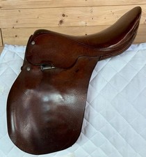 Townfields Saddlers English Brown Leather Pony Saddle 15" Seat Medium Wide Width