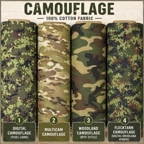 Camo green cotton material - cotton,