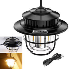 Retro LED Camping Light Tent Lantern Hanging USB Rechargeable Outdoor Night Lamp