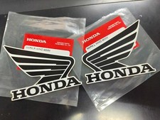 2X FOR HONDA WING STICKER DECAL EMBLEM BLACK-WHITE 90mm FUEL TANK OIL FAIRING